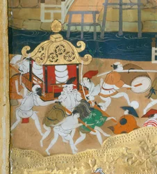 Osakazu Byobu - Japansk åttepanels foldeskjerm (maleri)