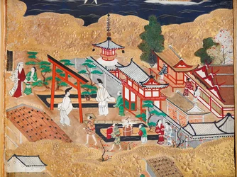 Osakazu Byobu - Japansk åttepanels foldeskjerm (maleri)