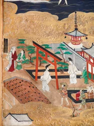 Osakazu Byobu - Japansk åttepanels foldeskjerm (maleri)