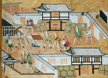 Osakazu Byobu - Japansk åttepanels foldeskjerm (maleri)