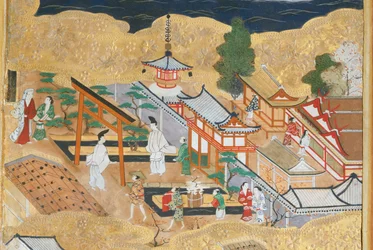 Osakazu Byobu - Japansk åttepanels foldeskjerm (maleri)
