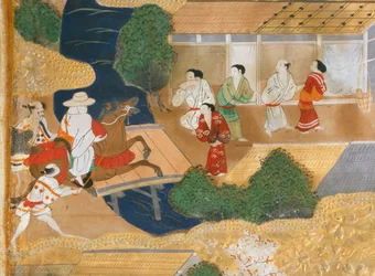 Osakazu Byobu - Japansk åttepanels foldeskjerm (maleri)