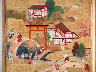 Osakazu Byobu - Japansk åttepanels foldeskjerm (maleri)