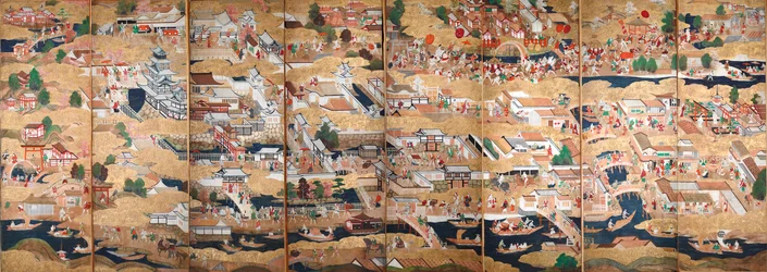 Osakazu Byobu - Japansk åttepanels foldeskjerm (maleri)