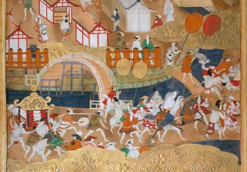 Osakazu Byobu - Japansk åttepanels foldeskjerm (maleri)