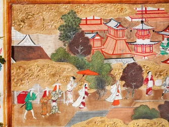Osakazu Byobu - Japansk åttepanels foldeskjerm (maleri)