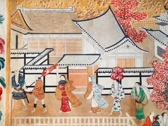 Osakazu Byobu - Japansk åttepanels foldeskjerm (maleri)