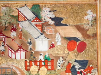 Osakazu Byobu - Japansk åttepanels foldeskjerm (maleri)