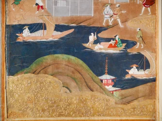 Osakazu Byobu - Japansk åttepanels foldeskjerm (maleri)