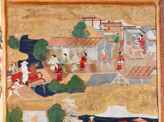 Osakazu Byobu - Japansk åttepanels foldeskjerm (maleri)
