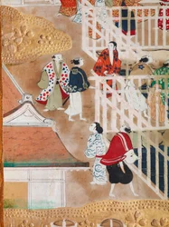 Osakazu Byobu - Japansk åttepanels foldeskjerm (maleri)