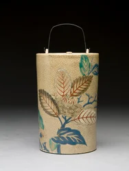 Sake-flaske, 1600-tallet (kyoto keramikk med overglasur emaljer)