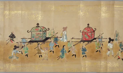 Sjette koreanske ambassade til Japan i Meireki 1 på tidspunktet for Tokugawa Ietsunas etterfølgelse i 1651, muligens av Kano Masunobu (1625-94) (rullemaleri) (detalj) (se også 79774 og 120823)