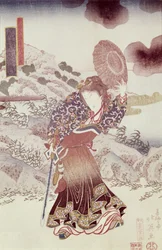 Uidentifisert skuespiller som Kosanro Ichojosei av Shunko Hokuei (d.1837), pub. ca. 1830, (treblokktrykk i farger)