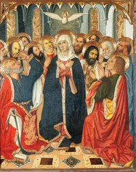 Pinsedagstavle. Fra altertavlen til Portugals konstabel (1464-1465). 15. århundre
