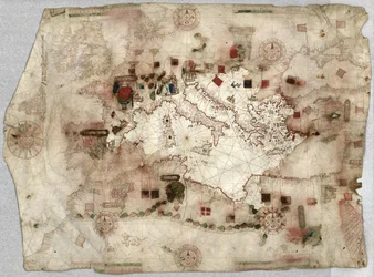 Portolansk kart over Jaume Olives (1550)