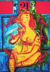21 Club, 2012 (blandet teknikk på akvarellpapir montert på panel med oppskrift på baksiden)