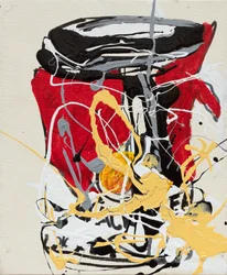 Ketchup, 2019 (husmaling og blekk på lerret)