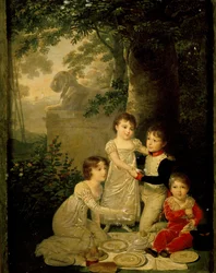 Fire sønner av Joachim Murat og Caroline Bonaparte (fra venstre, Letizia