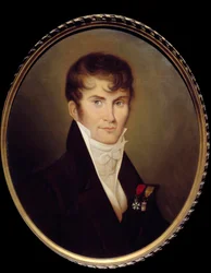 Portrett av Claude Francis, Baron de Meneval (1778-1850) sekretær for Napoleon Bonaparte. Maleri av Jean Baptiste Isabey (1767-1855)