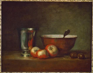 Le goblet d#39;argent - sølvbeger med epler …