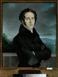Portrett av Bellini Vincenzo, første halvdel av 1800-tallet (olje på lerret)