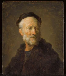 Hode av en gammel mann, ca. 1732–1806 (olje på lerret lagt på panel)