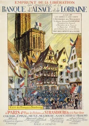 Frigjøringslån: «Vi abonnerer på Alsace- og Lorraine-banken» - plakat, ca. 1918