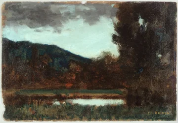 Landskap av Alsace, skumring, mellom 1879 og 1888 (olje)