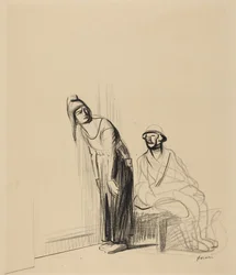 På fredskonferansen, ca. 1919 (blekk på papir)