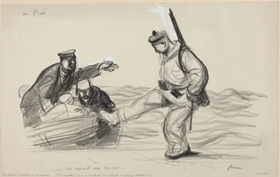 I Pireus. - Tyskernes avreise., ca. 1914–1919 (tegning)