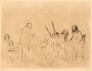 Før måltidet i Emmaus (1. plansje)