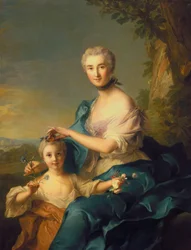 Madame Crozat De Thiers og hennes datter (olje på lerret)