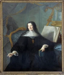 Portrett av Anne Geyssans de Clermont-Chatte (Clermont Chatte), abbedisse i Chelles (d. 1789), mål 1,46x1,14 m
