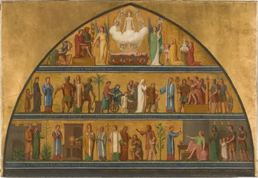 Skisse for Saint-Laurent kirke: Saint-Laurents liv i 1870 (olje)