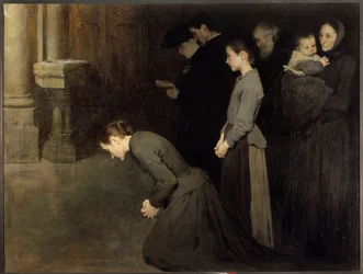 Det ydmyke maleriets bønn av Jean Henri Geoffroy dit Geo (1853-1924) 1893 Søn. 1,45x1,92 m Dijon, Musee des Beaux Arts