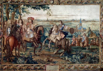 Continued from the Histoire du Roi: “” Capture of Lille by Louis XIV, August 1667 after the cardboard of Saint Andre. Painting made by Jean Mozin