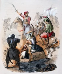 Ibrahim Pasha (1789–1848) på slagmarken under felttoget mot wahhabiene