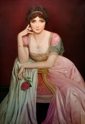 Portrett av sangeren Genevieve Vix (1879-1939) maleri av Jean Alex Coraboeuf (1870-1947) 1906 Nantes, Musee des Beaux Arts