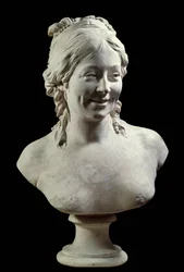 Portrett av Madame Houdon (nee Marie Ange Cecile Langlois) (1765-1823) Skulptur av Jean Antoine Houdon (1741-1828) Paris fra 1700-tallet, Louvre-museet