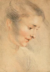 Studie av en kvinnes hode, 1710-tallet.