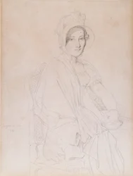 Portrett av Marie Marcoz, senere Vicomtesse de Senonnes de Senonnes, 1813 (grafittblyant på vevd papir)