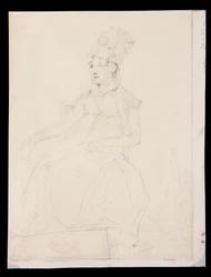 Portrett av dronning Caroline Murat (blyant på papir)