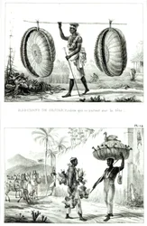 Hodekurver og en fjærfeselger, fra "Picturesque and Historical Journey to Brazil"