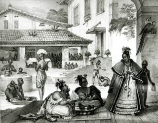 Interiør i et Cigganos-hus, fra «Pittoresk og historisk reise til Brasil»