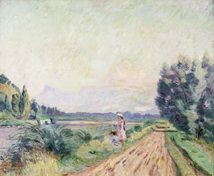 bredden av Isere ved Pontcharra; Bords de l"Isere a Pontcharra, 1901