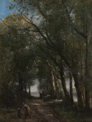 En bane gjennom trærne, ca. 1870-73.