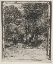 A Souvenir of the Bas-Bréau, originalt inntrykk 1858, trykt i 1921.