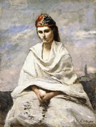 En ung greker med et hvitt sjal, ca. 1868-70