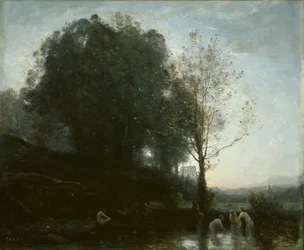 Badende nymfer og barn, 185560.